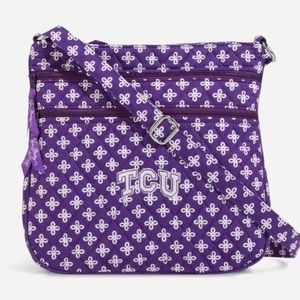 🆕Vera Bradley NCAA TCU Horned Frog Triple Zip Hipster Crossbody Texas Christian